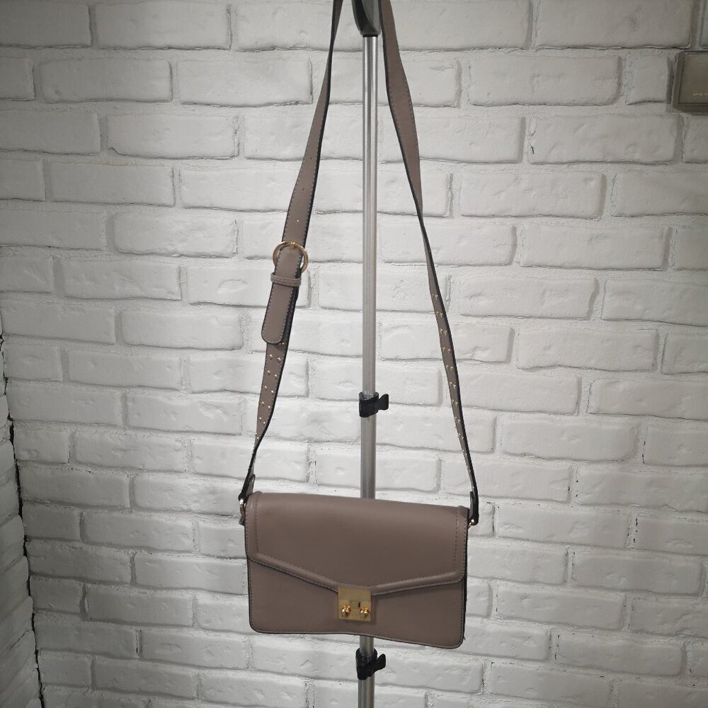 La Diva Ladies Dark Taupe Adjustable Strap Faux Leather Crossbody Bag